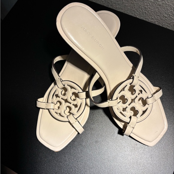 Tory Burch Cream Heeled Sandals